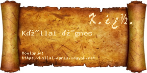 Kállai Ágnes névjegykártya