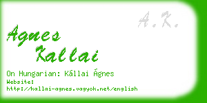 agnes kallai business card