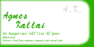 agnes kallai business card